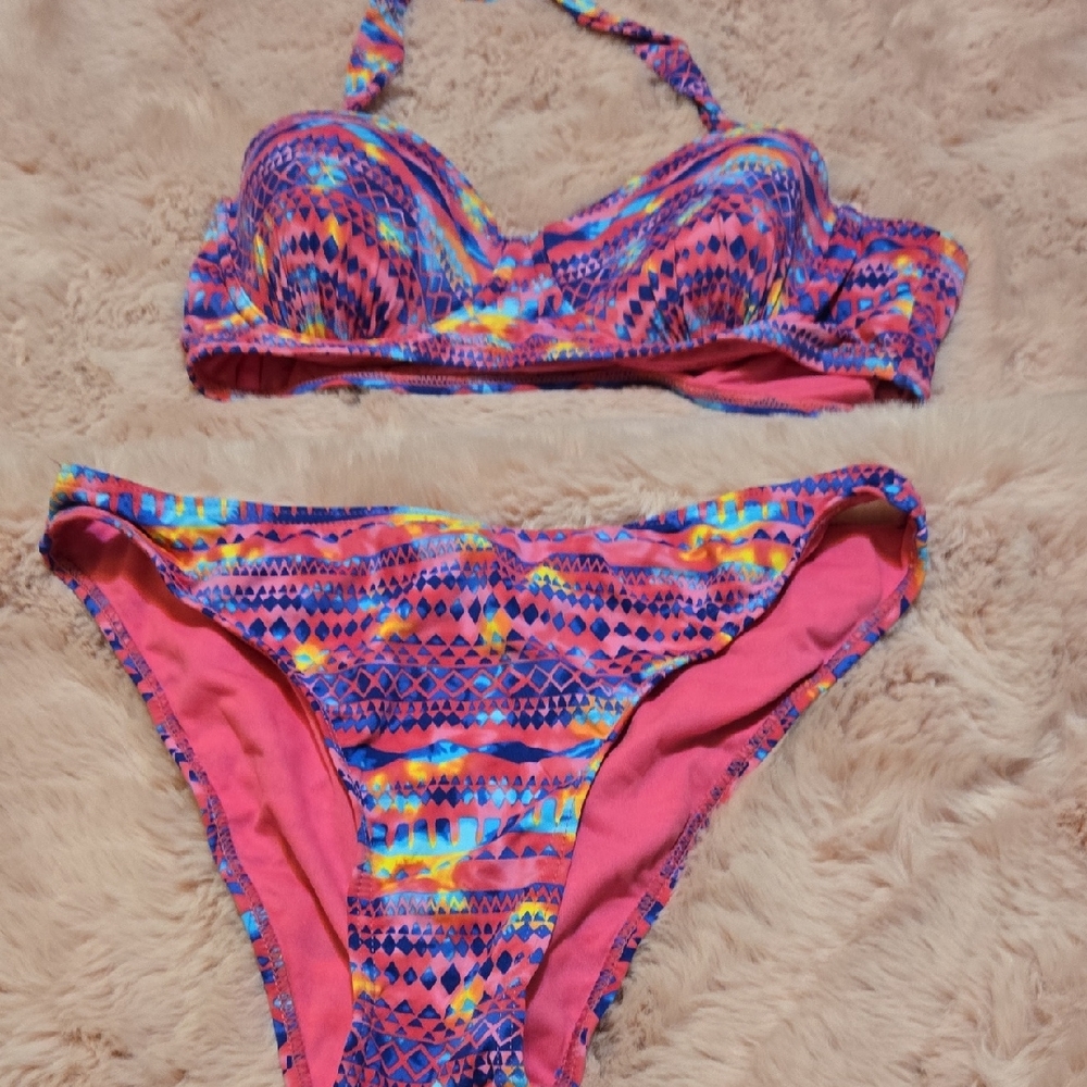 GUC Fashion Nova Pink and Blue Bikini Set